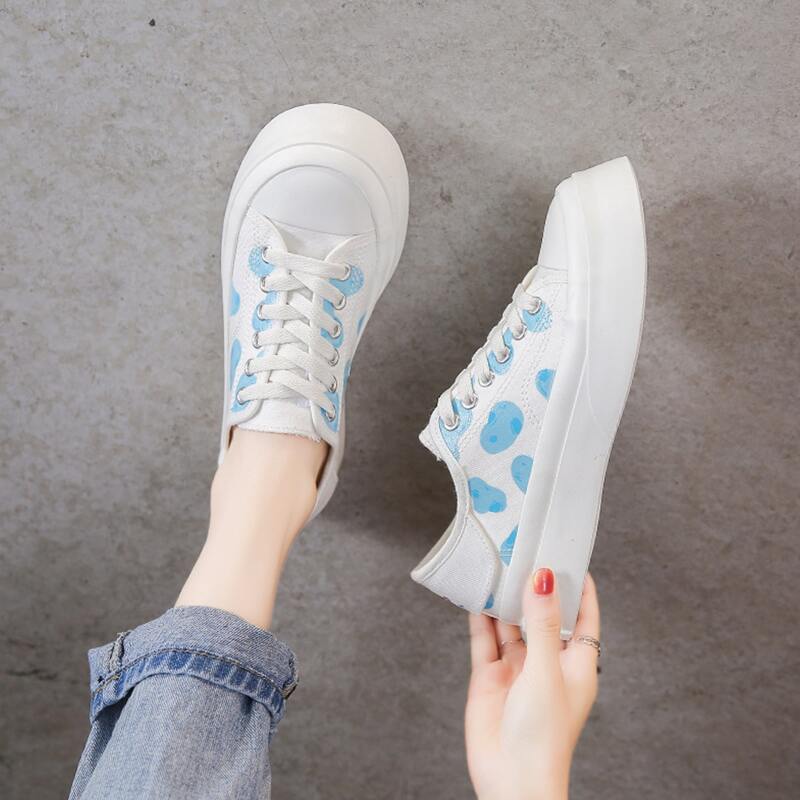 

Lace Up Front Canvas Shoes, Blue