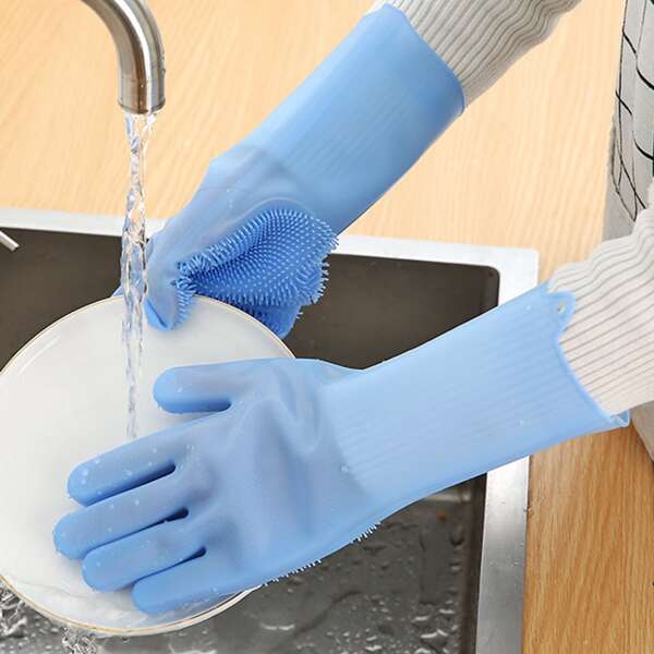 

1pair Random Dishwashing Glove, Multicolor