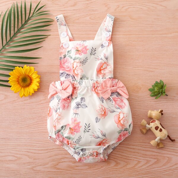 

Baby Girl Bow Front Floral Bodysuit, Multicolor