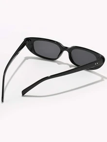 Retro Personalized Cat Eye Small Frame Fashion Glasses, Plastic Classic Style For Women, Outdoor Travel Beach Vacation Casual Decoration Daily Wear Fashion Glasses - Light Grey - View 4