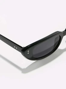 Retro Personalized Cat Eye Small Frame Fashion Glasses, Plastic Classic Style For Women, Outdoor Travel Beach Vacation Casual Decoration Daily Wear Fashion Glasses - Light Grey - View 5