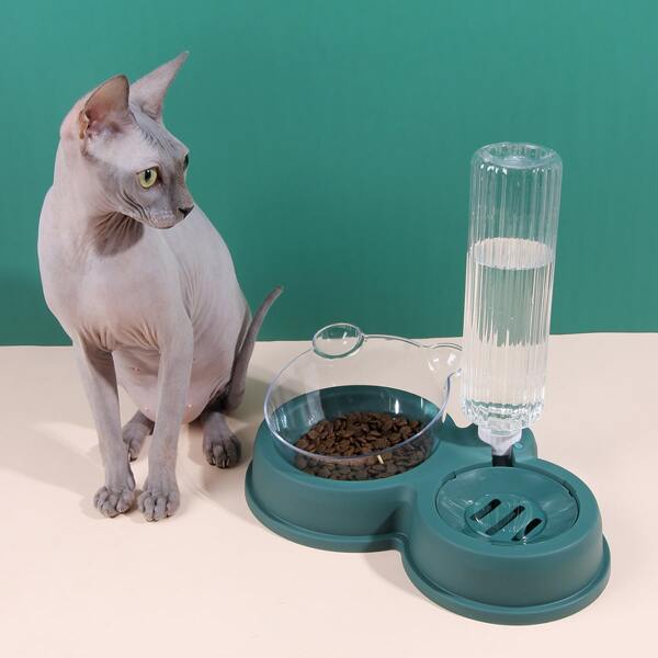 

1pc Multifunction 2 In 1 Pet Waterer, Army green