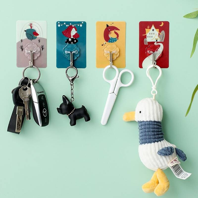 

4pcs Cartoon Wall Hook, Multicolor