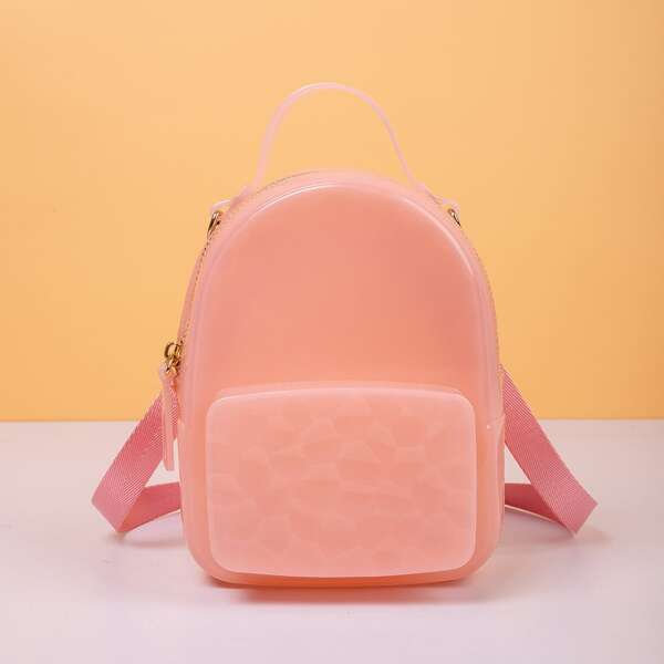 

Minimalist Textured Classic Backpack, Pink