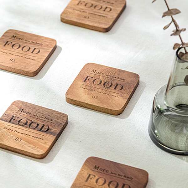 

1pc Letter Graphic Random Coaster, Brown