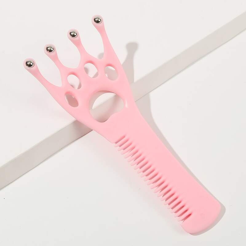 

1pc Hair Comb & Head Massager, Pink
