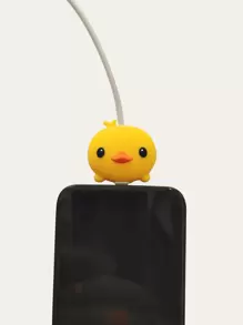 Chicken Shaped Silicone 3d Cartoon Data Cable Protector, Cable Winder Guard From Breaking Charger Protector - Yellow - View 2