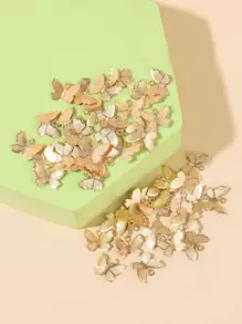 50 piezas accesorio de joya DIY de mariposa - Amarillo Oro - Ver 3