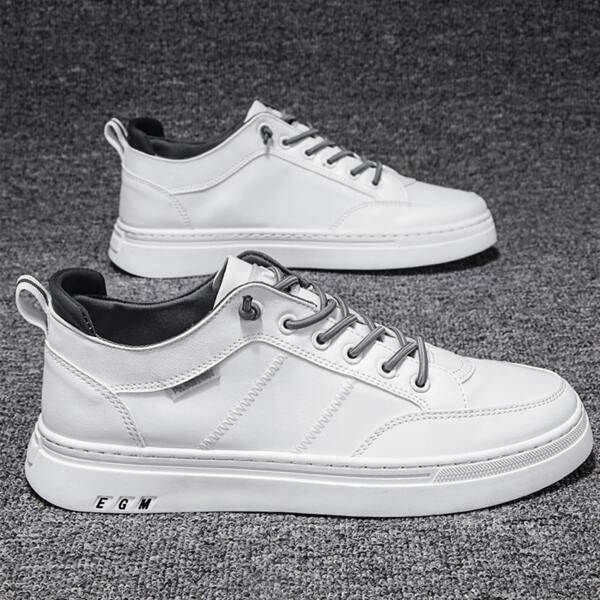 

Men Lace-up Front Skate Shoes, White