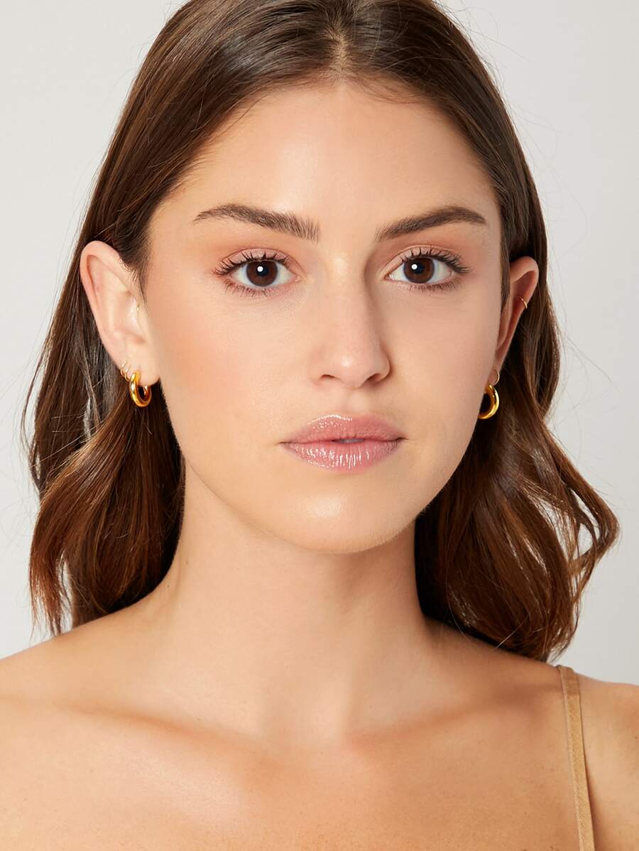 MOTF PREMIUM 1pc MINIMALIST HOOP EARRINGS Copper Jewelry - Yellow Gold - View 2