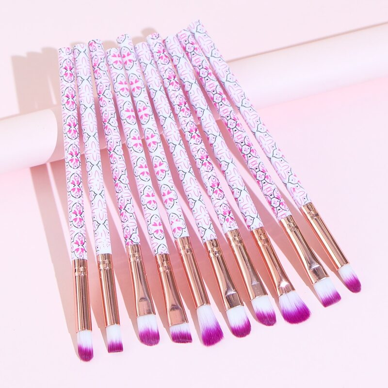 

10pcs Eye Makeup Brush, Pink