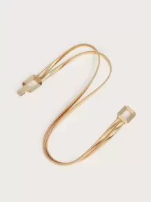 Party Square Buckle Metal Belt Halloween - Gold - View 4