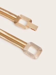 Party Square Buckle Metal Belt Halloween - Gold - View 5