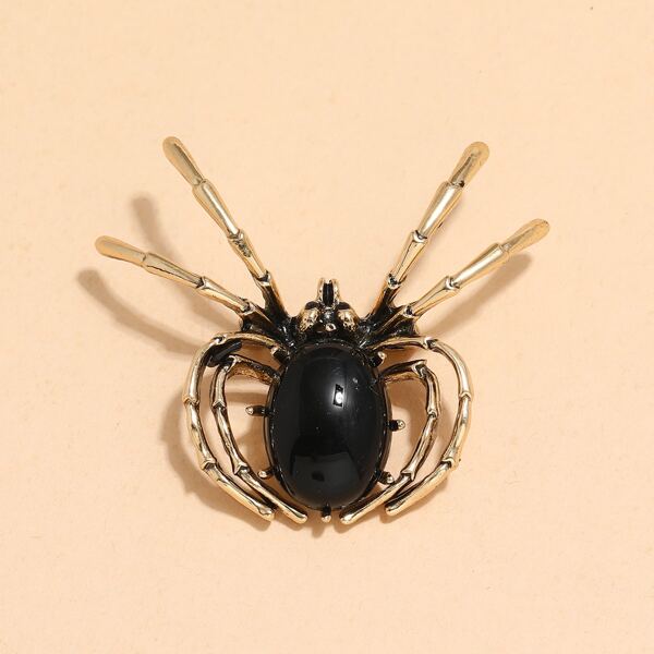 

Animal Decor Brooch, Black