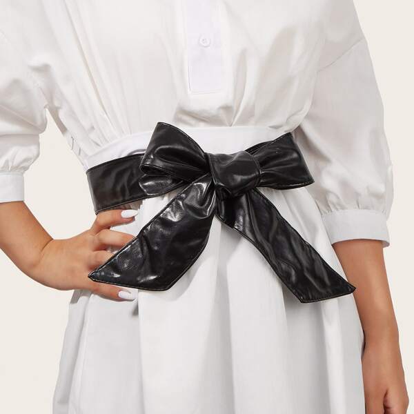 

Bow Knot PU Belt, Black