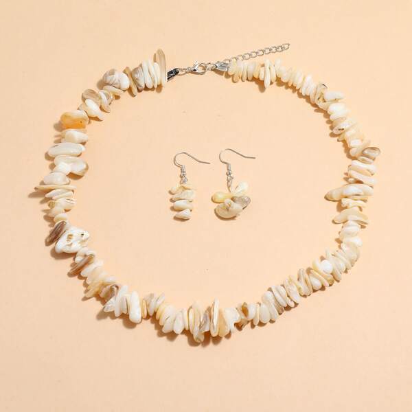 

3pcs Shell Decor Jewelry Set, White