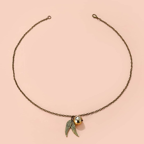 

Bead & Wings Pendant Necklace, Bronze