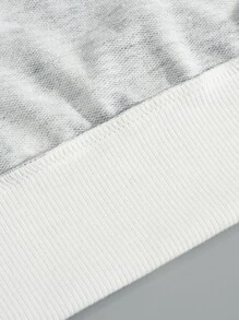 Manfinity Men Fire & Letter Graphic Sweatshirt - Black and White - View 4