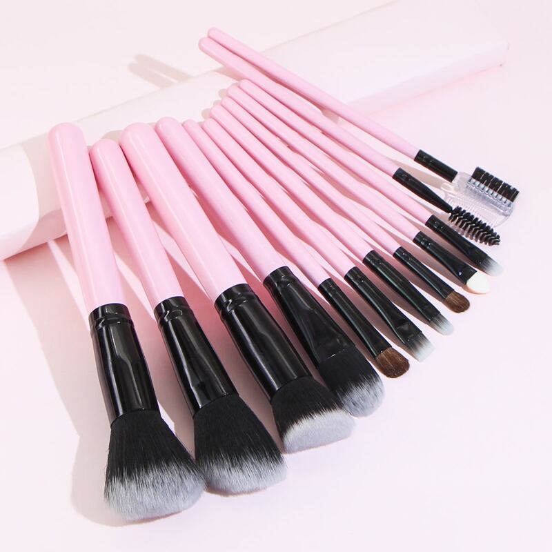 

12pcs Makeup Brush Set, Pink