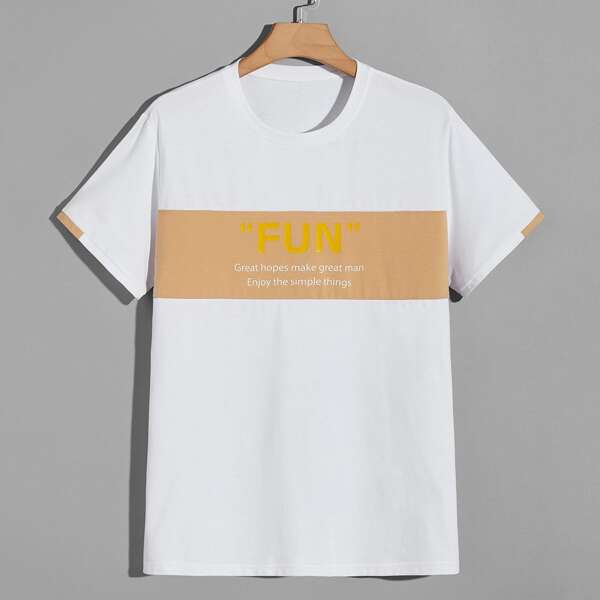 

Men Letter Graphic Tee, White
