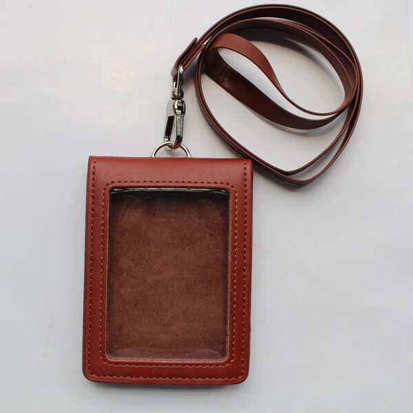 

1pc ID Card Cover With Lanyard, Brown