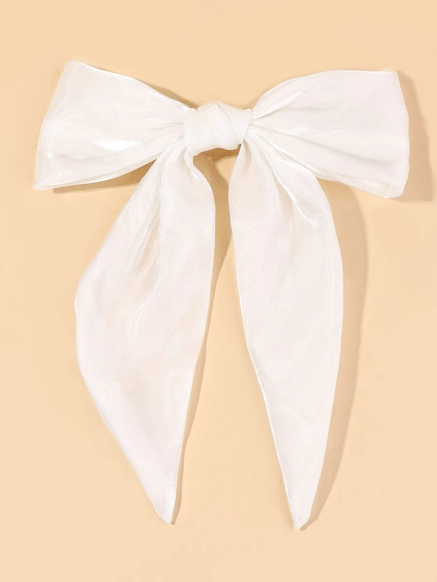 女孩蝴蝶結裝飾髮夾 - 白色 - 查看 1