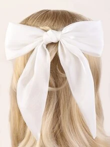 女孩蝴蝶結裝飾髮夾 - 白色 - 查看 2