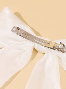 女孩蝴蝶結裝飾髮夾 - 白色 - 查看 3