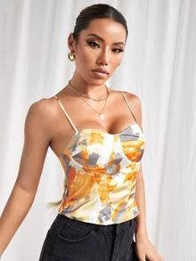 SHEIN Tie Dye Cami Top - Orange - View 3