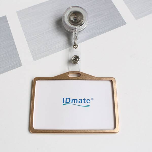 

1pc ID Card Cover With Stretchy Buckle, Gold