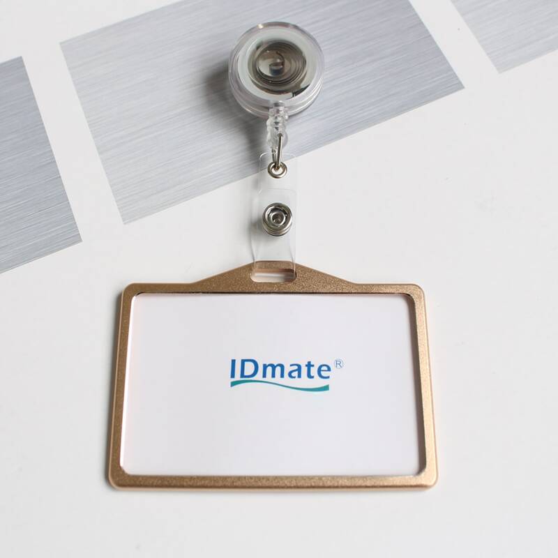 

1pc ID Card Cover With Stretchy Buckle, Gold