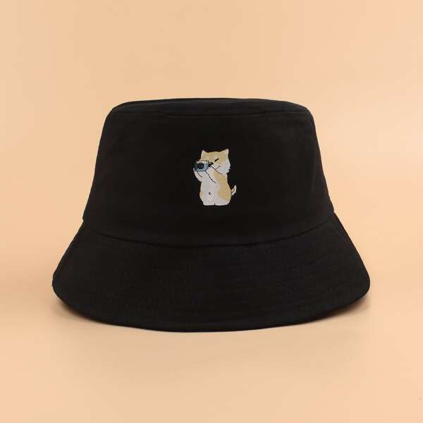 

Cartoon Graphic Bucket Hat, Black