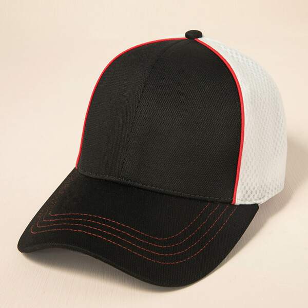 

Color Block Baseball Cap, Black and white