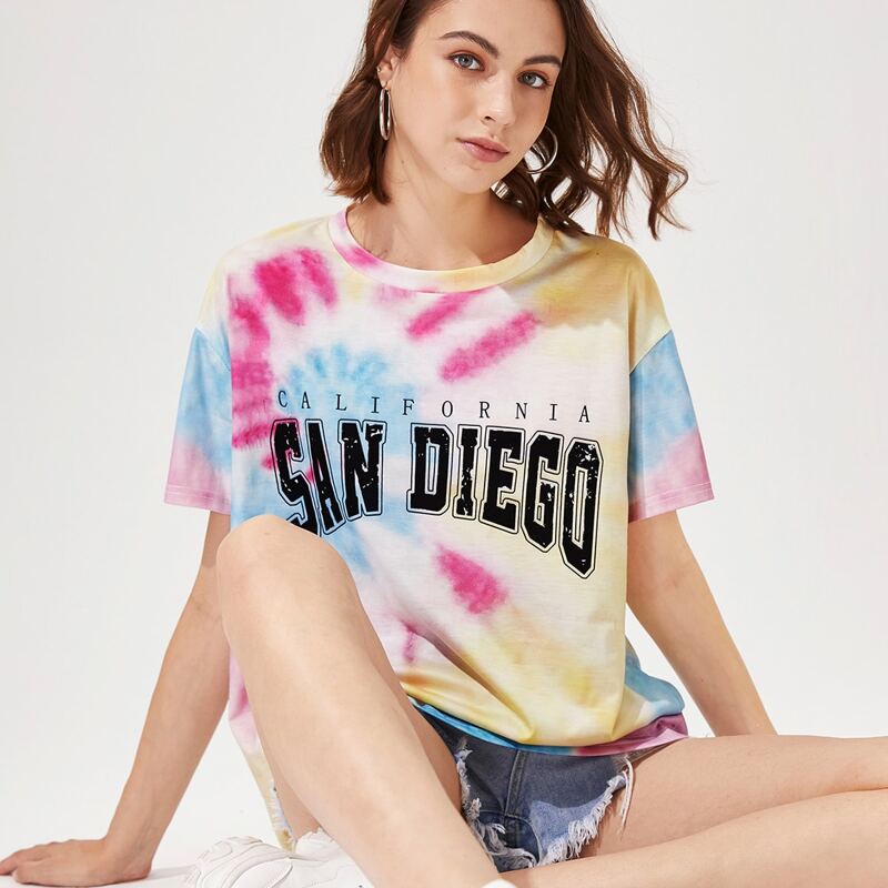 

Letter Tie Dye Tee, Multicolor