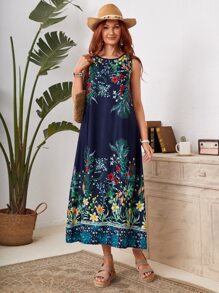 EMERY ROSE Floral Print Sleeveless Dress - Multicolor - View 1