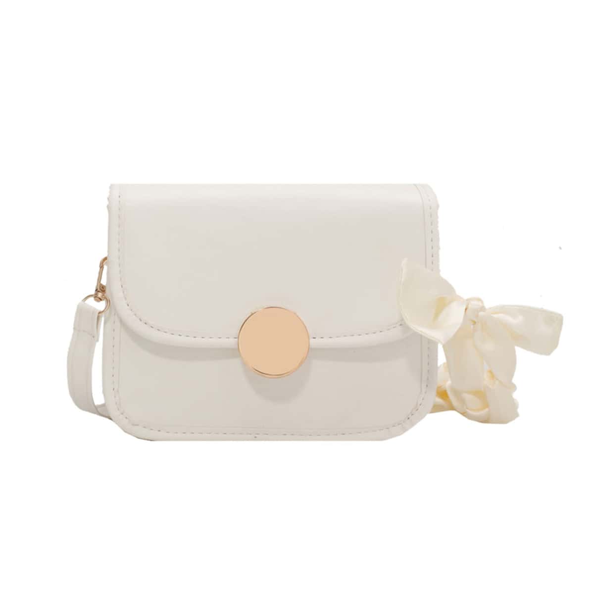 

Minimalist Flap Crossbody Bag, White