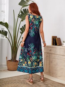 EMERY ROSE Floral Print Sleeveless Dress - Multicolor - View 2