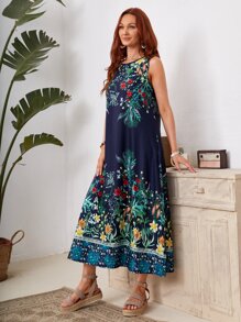 EMERY ROSE Floral Print Sleeveless Dress - Multicolor - View 3