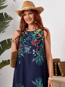 EMERY ROSE Floral Print Sleeveless Dress - Multicolor - View 5