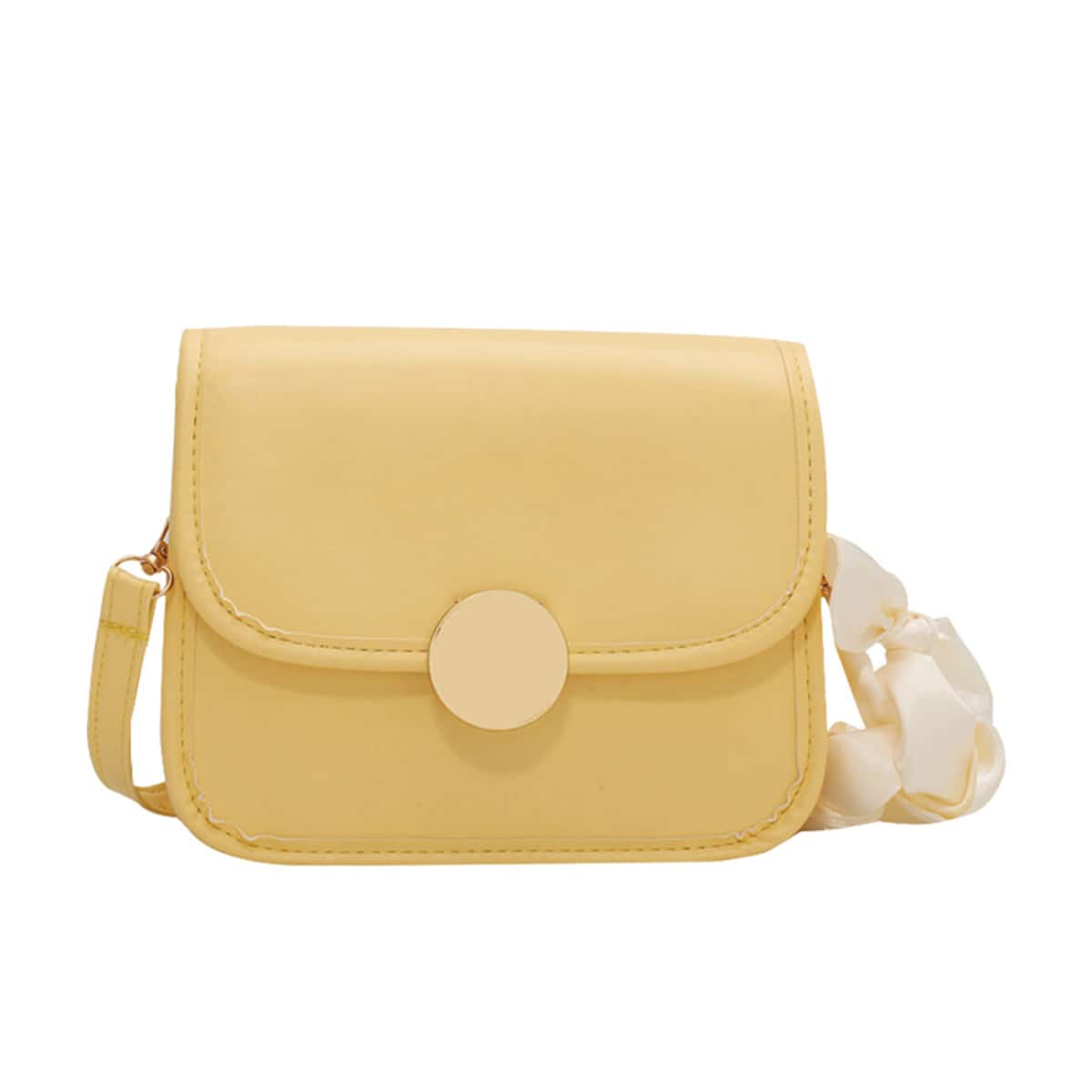 

Minimalist Flap Crossbody Bag, Yellow