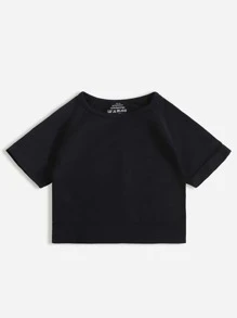 Easithlete 3入組無縫瑜伽套裝運動套裝工字運動型文胸圓領短款T恤寬腰帶短褲 - 黑色 - 查看 3