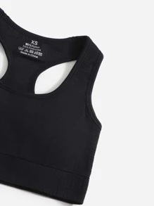 Easithlete 3入組無縫瑜伽套裝運動套裝工字運動型文胸圓領短款T恤寬腰帶短褲 - 黑色 - 查看 6