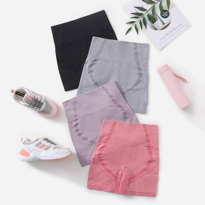 

4pcs Solid Sports Shorts, Multicolor