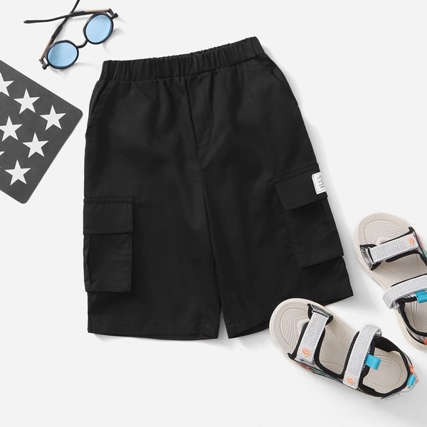 

Boys Pocket Side Shorts, Black