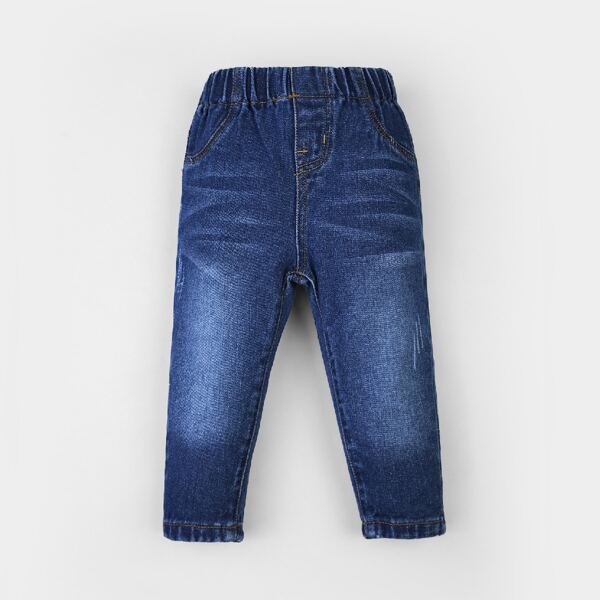 

Baby Boy Cat Whisker Washed Jeans, Dark wash