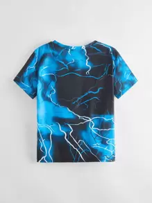 SHEIN Tween Boy Lightning Print Tee - Multicolor - View 2