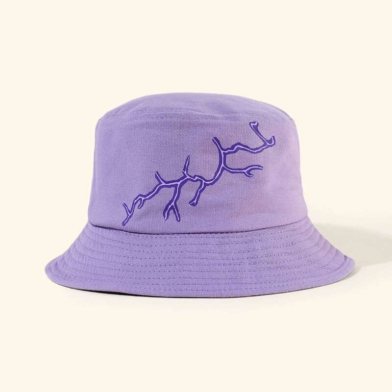 

1pc Graphic Bucket Hat, Purple