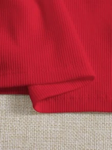 SHEIN EZwear Asymmetrical Neck Tank Top - Red - View 4