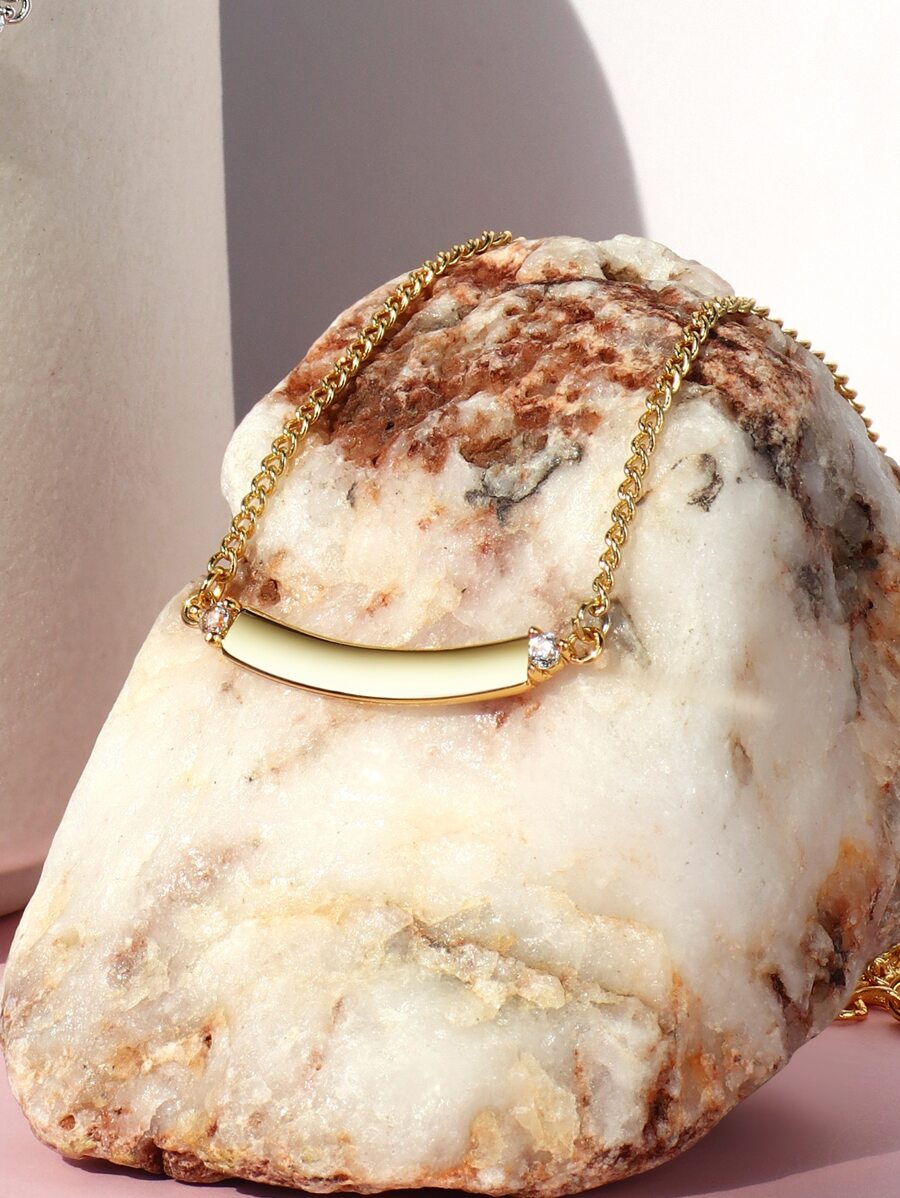 Charm-In 1 pezzo Collana da donna con motivo geometrico dorato