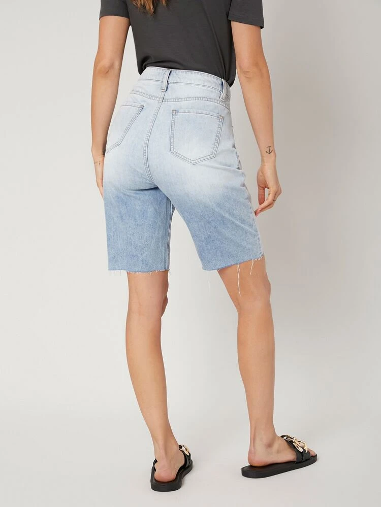 Bermuda Raw Hem Denim Shorts